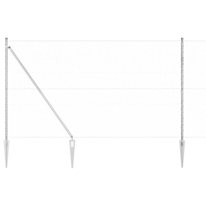 Стълб за ограда. Сребрист 10 x 1,6 м (50 мм мрежа) Стомана
