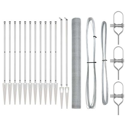 Стълб за ограда. Сребрист 25 x 1,6 м (25 мм мрежа) Стомана