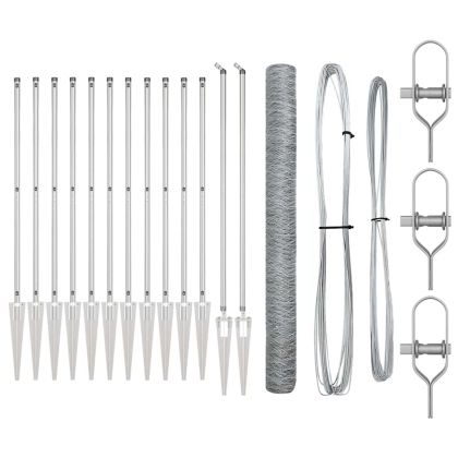 Стълб за ограда. Сребрист 25 x 1,6 м (50 мм мрежа) Стомана