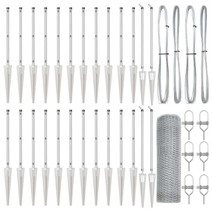 Стълб за ограда. Сребрист 50 x 0,5 м (13 мм мрежа) Стомана