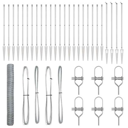 Стълб за ограда. Сребрист 50 x 1,2 м (50 мм мрежа) Стомана