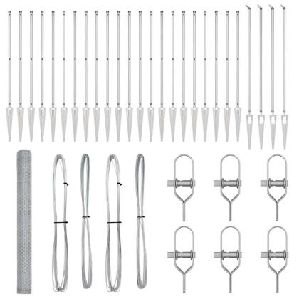 Стълб за ограда. Сребрист 50 x 1,5 м (мрежа 13 мм) Стомана