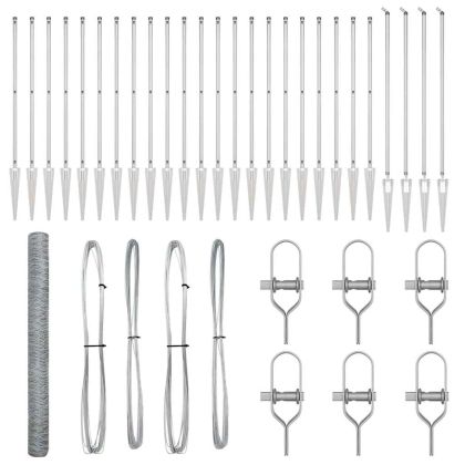 Стълб за ограда. Сребрист 50 x 1,5 м (50 мм мрежа) Стомана