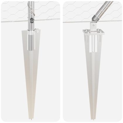 Стълб за ограда. Сребрист 50 x 1,6 м (36 мм мрежа) Стомана