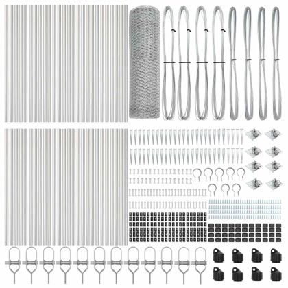 Стълб за ограда. Сребрист 100 x 0,6 м (25 мм мрежа) Стомана