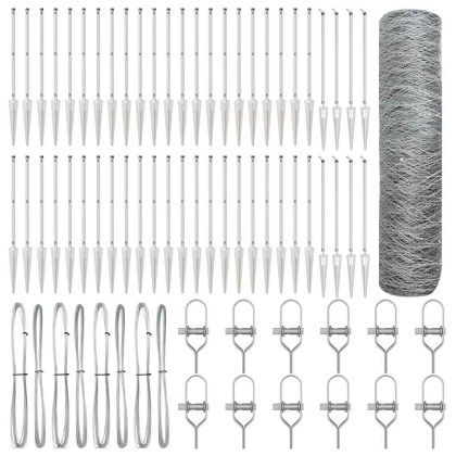 Стълб за ограда. Сребрист 100 x 0,6 м (36 мм мрежа) Стомана