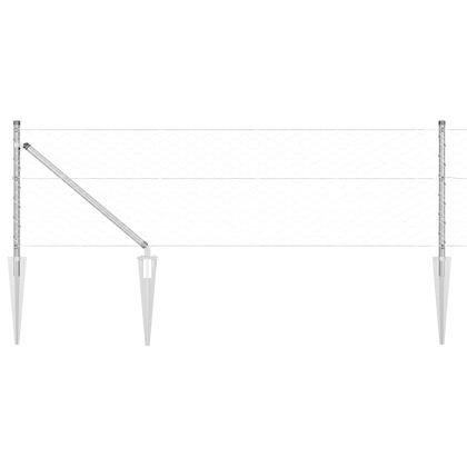Стълб за ограда. Сребрист 100 x 0,6 м (50 мм мрежа) Стомана