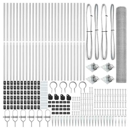 Стълб за ограда. Сребрист 100 x 1,4 м (25 мм мрежа) Стомана