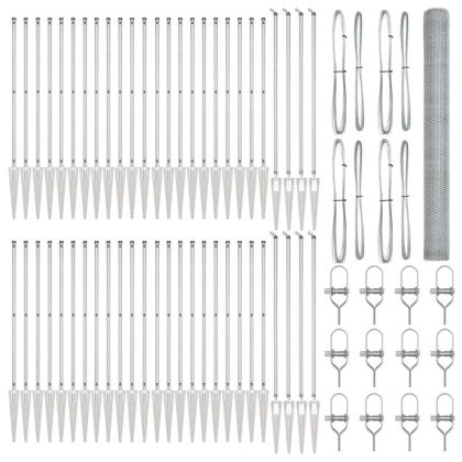 Стълб за ограда. Сребрист 100 x 1,6 м (25 мм мрежа) Стомана