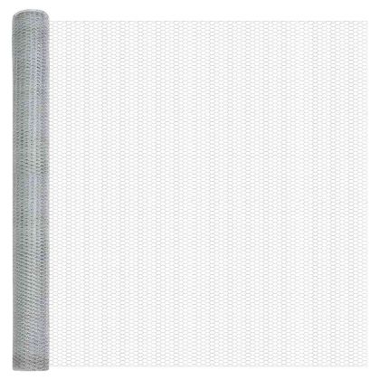 Стълб за ограда. Сребрист 100 x 1,6 м (25 мм мрежа) Стомана