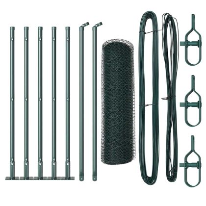 Стълб за ограда. Зелен 10 x 0,5 м (мрежа 13 мм) Стомана и PVC