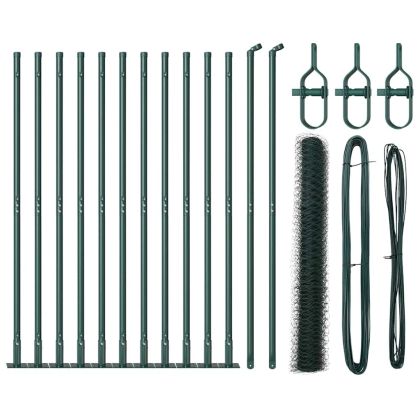 Стълб за ограда. Зелен 25 x 1 м (мрежа 36 мм) Стомана