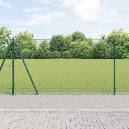 Стълб за ограда. Зелен 25 x 1,2 м (13 мм мрежа) Стомана