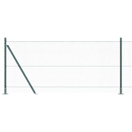 Стълб за ограда. Зелен 50 x 1 м (13 мм мрежа) Стомана и PVC