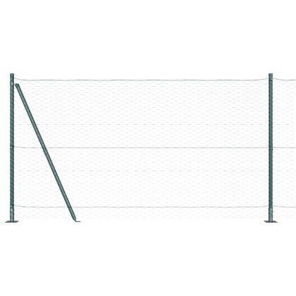 Стълб за ограда. Зелен 50 x 1,2 м (36 мм мрежа) Стомана и PVC