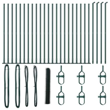 Стълб за ограда. Зелен 50 x 1,2 м (50 мм мрежа) Стомана и PVC