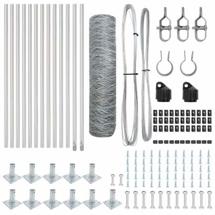 Стълб за ограда. Сребрист 25 x 0,5 м (36 мм мрежа) Стомана