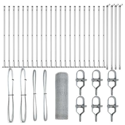 Стълб за ограда. Сребрист 50 x 0,5 м (25 мм мрежа) Стомана