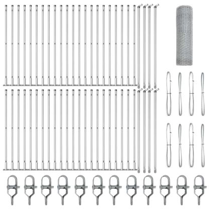 Стълб за ограда. Сребрист 100 x 0,8 м (25 мм мрежа) Стомана