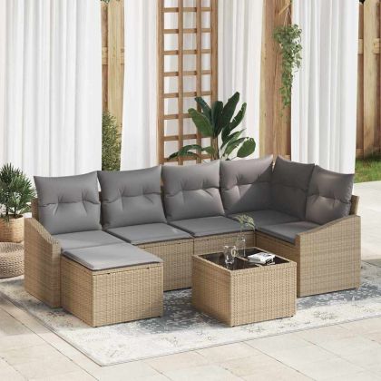 Комплект за хранене в градината 7 pcs Бежов и Светло Сив