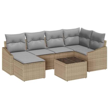 Комплект за хранене в градината 7 pcs Бежов и Светло Сив