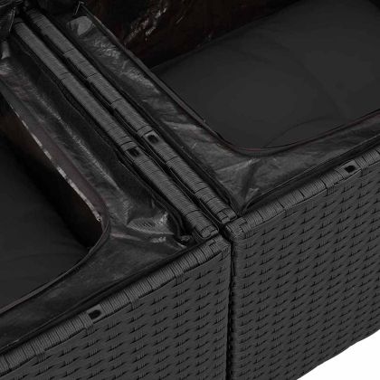 Градински Софа Комплект 9 pcs Черно Полипропилен Ратан