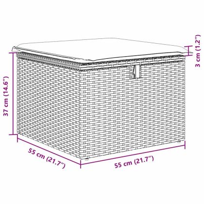 Комплект дивани с възглавница 6 pcs Кафяв и Кремав полиратан