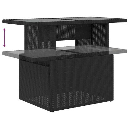 Градински Софа Комплект 8 бр. Черно полиратан
