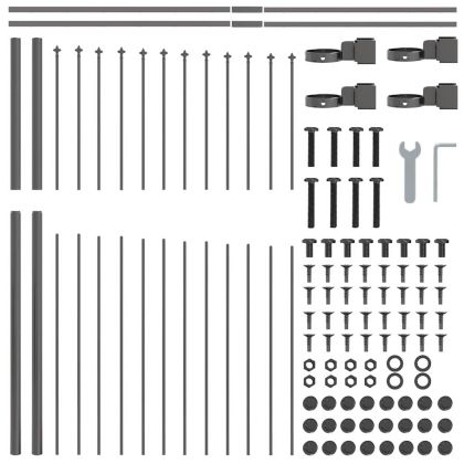 Градска ограда 8 pcs Сив 170 x 190 см Прахово боядисана стомана