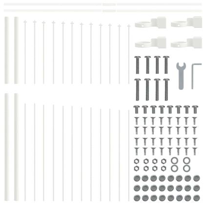Градска ограда 2 pcs Бяло 170 x 190 см
