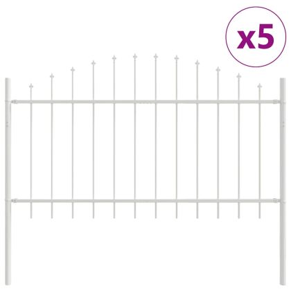 Градска ограда 5 pcs Бяло 170 x 140 см