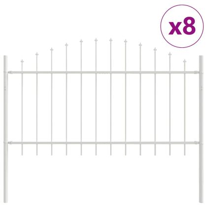 Градска ограда 8 pcs Бяло 170 x 140 см
