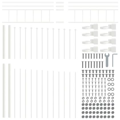Градска ограда 8 pcs Бяло 170 x 225 см