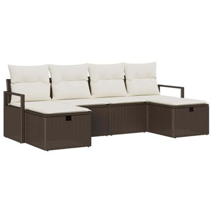 Комплект дивани с възглавница 5 pcs полиратан