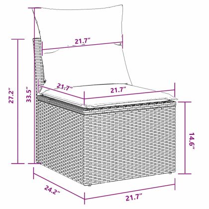 Градински Софа Комплект 11 pcs Черно полиратан