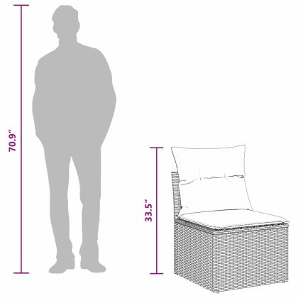 Градински Софа Комплект 11 pcs Черно полиратан