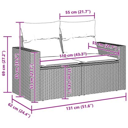Градински Софа Комплект 13 pcs Бежово полиратан