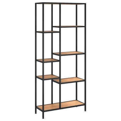 Етажерка за книги 80x30x180 см стомана и инженерно дърво