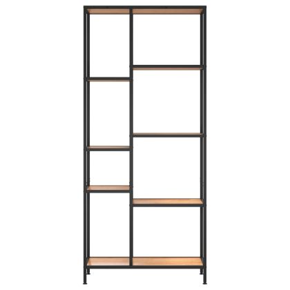 Етажерка за книги 80x30x180 см стомана и инженерно дърво