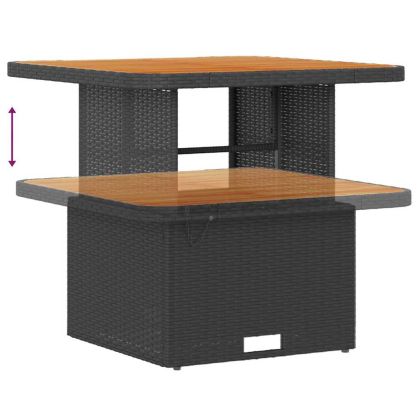 Градински Софа Комплект с възглавница 11 pcs Черно