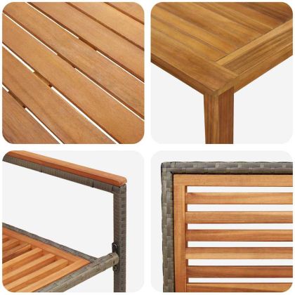 Комплект за хранене в градината 3 pcs Сив