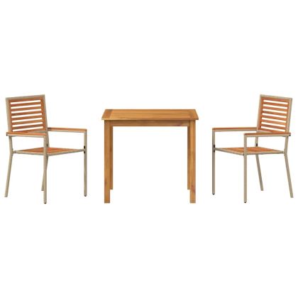 Комплект за хранене в градината 3 pcs Бежово