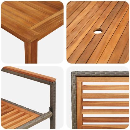 Комплект за хранене в градината 7 pcs Сив