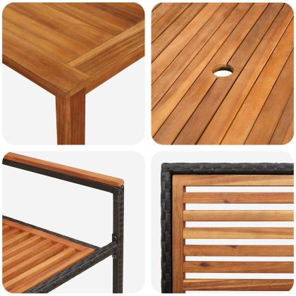 Комплект за хранене в градината 7 pcs Черно