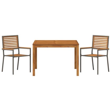 Комплект за хранене в градината 3 pcs Сив