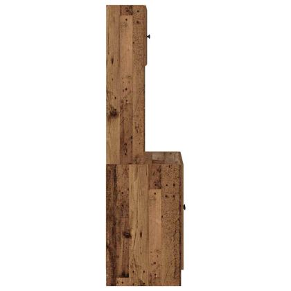 Кухненски сървър с рафт 2 pcs Старо дърво 60 x 50 x 180 см
