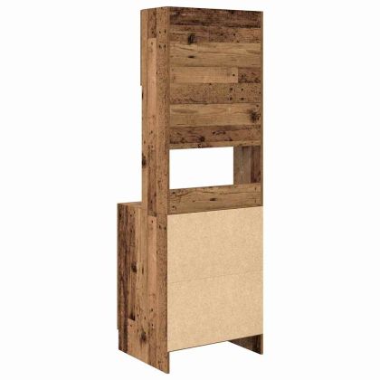 Кухненски сървър с рафт 2 pcs Старо дърво 60 x 50 x 180 см