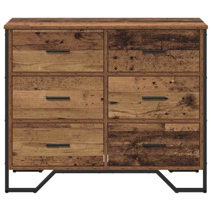 Плика с чекмедже 2 pcs Старо дърво 91 x 35,5 x 74,5 см