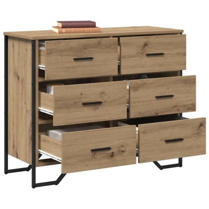 Плика с чекмедже със съхранение 2 pcs Дъб 91 x 35,5 x 74,5 см