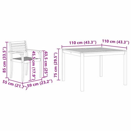 Комплект за хранене в градината 3 pcs Кафяво